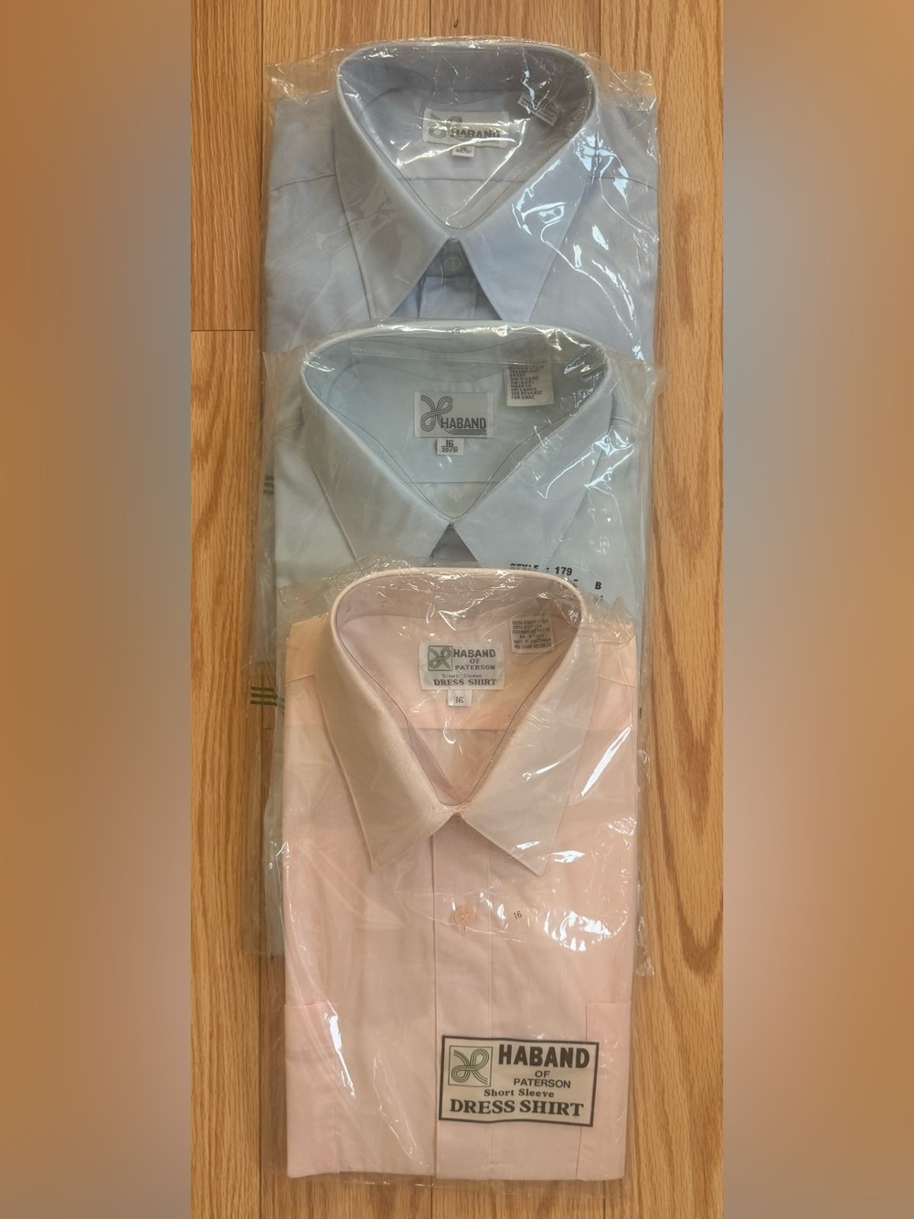 Haband Men’s Light Blue & Light Pink Dress Shirts - 3-Pack Collared Shirts